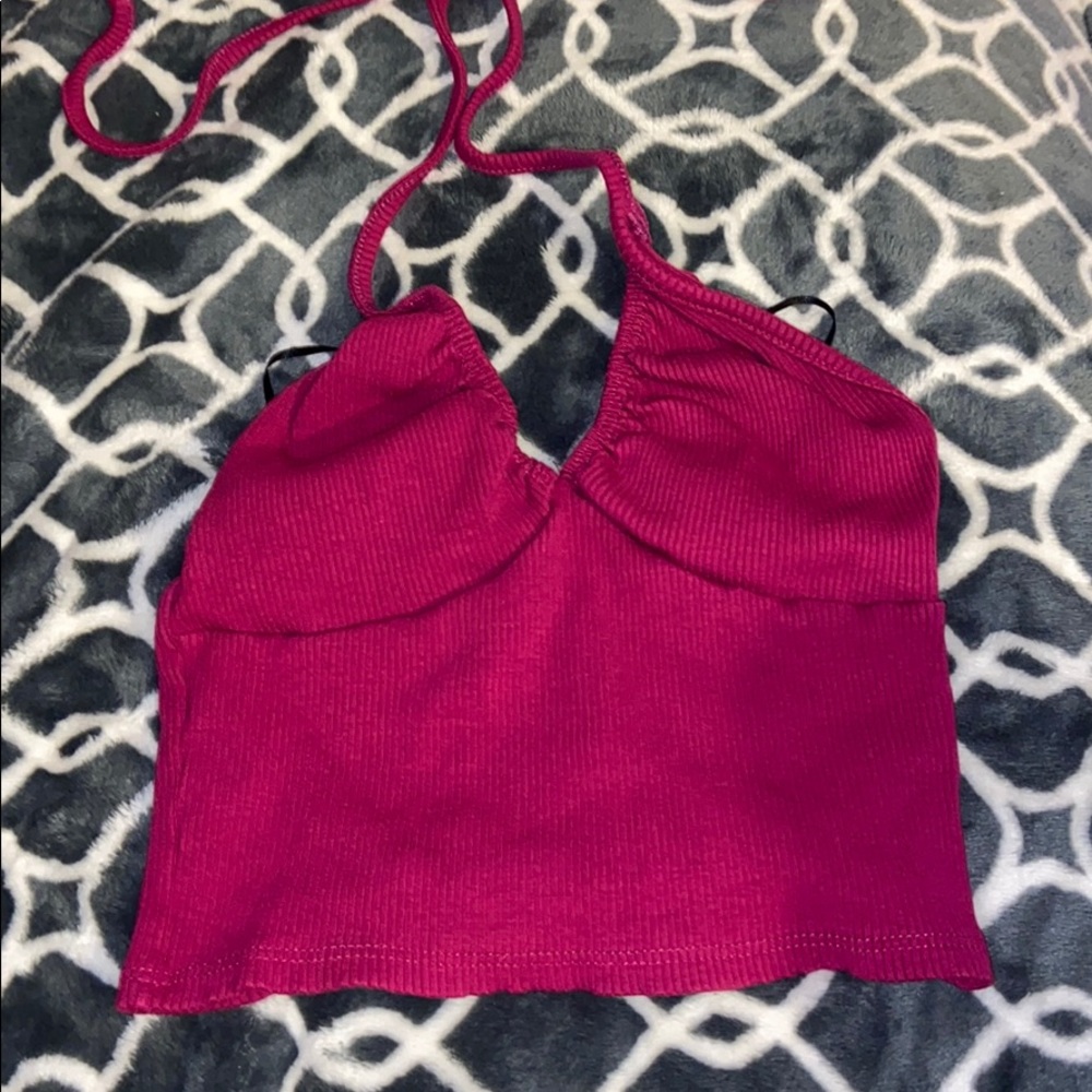 pink tie halter
